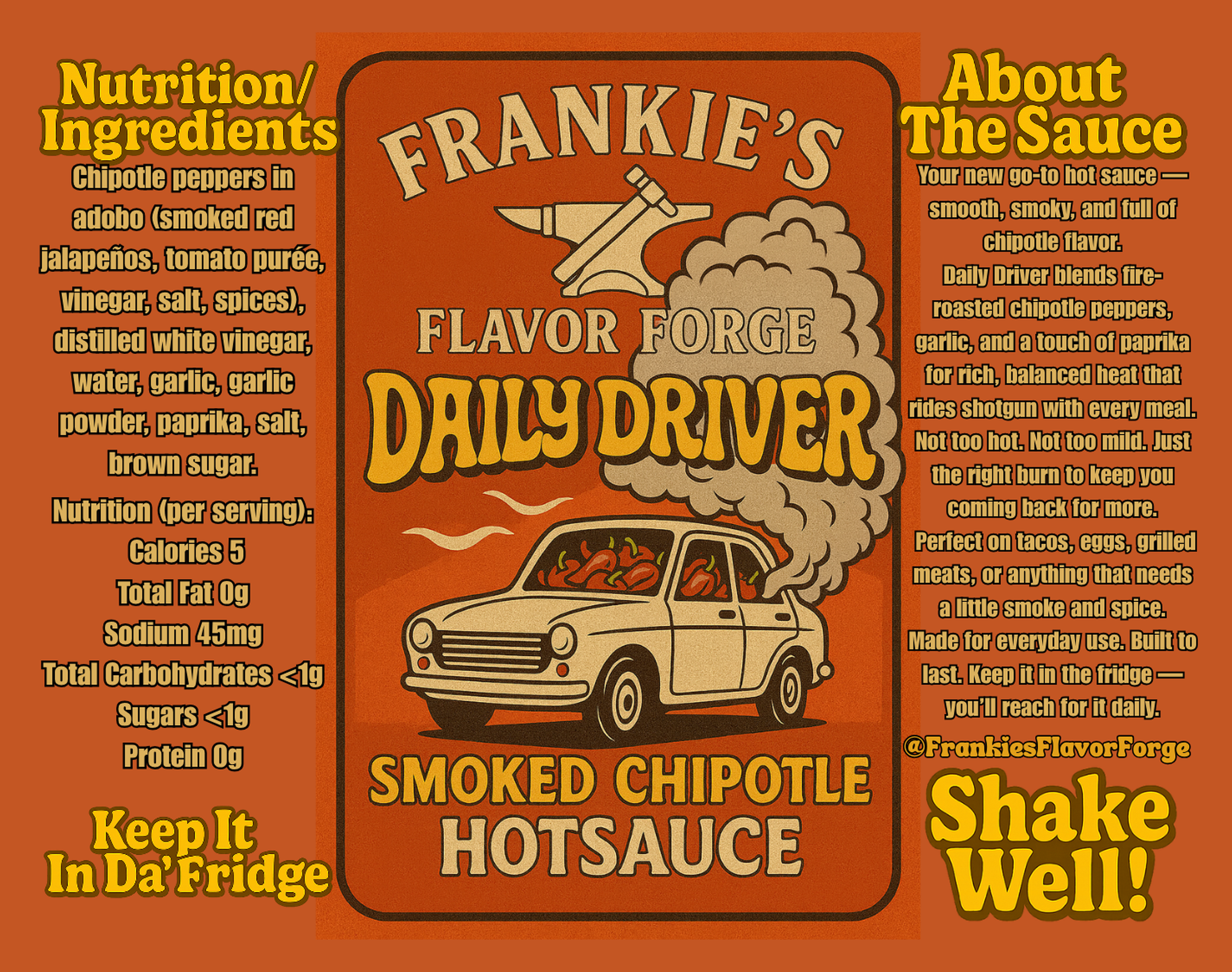 Daily Driver – Smoked Chipotle Hot Sauce (5oz)  |  Frankie's Flavor Forge